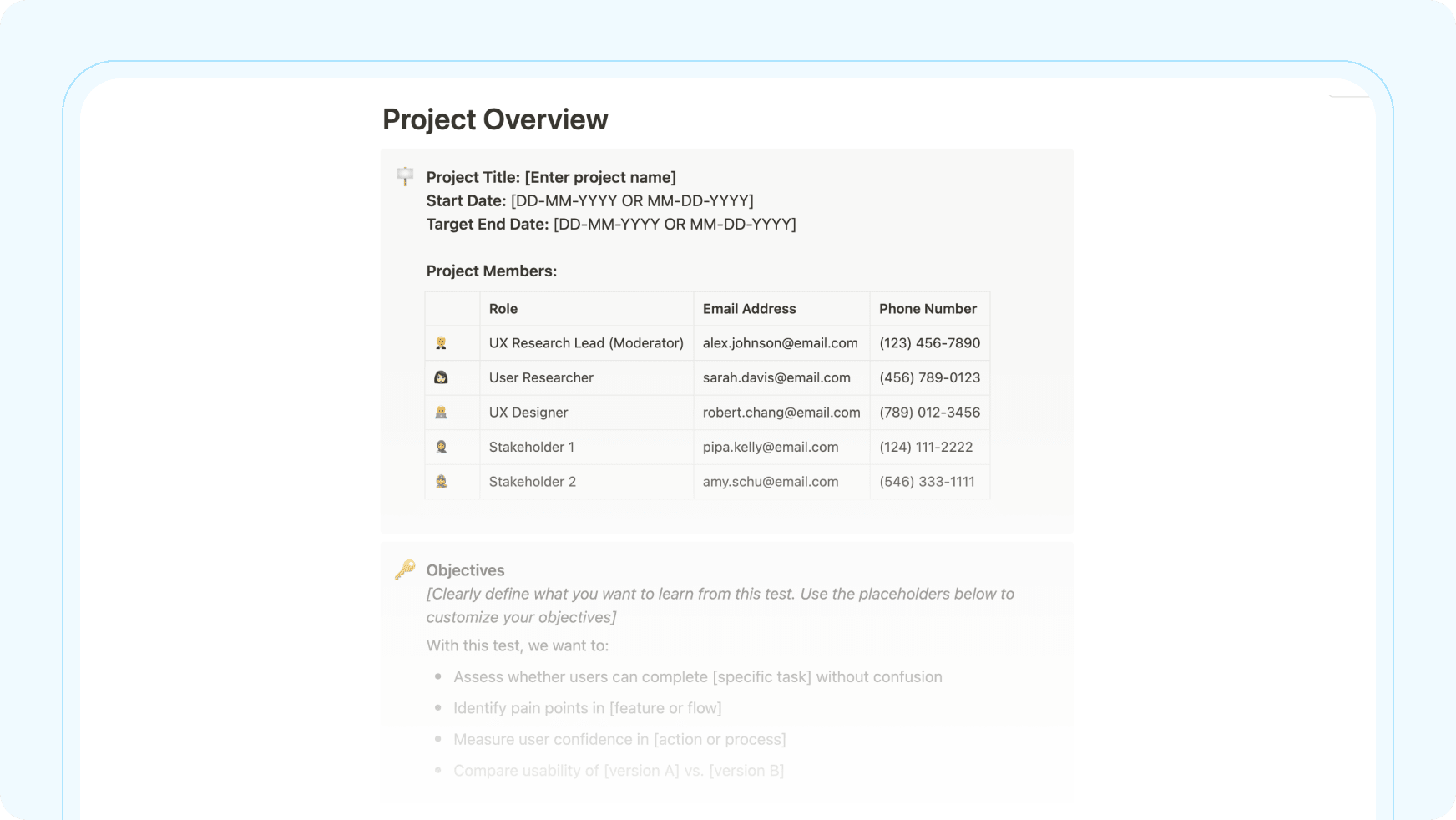 Free User Research Planning Template by UXArmy 1 img screenshot