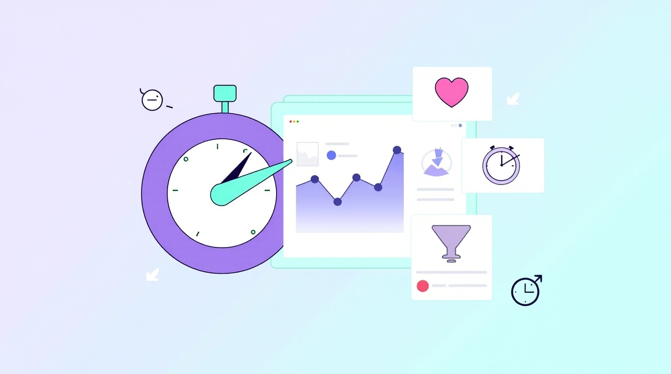 UX research ROI illustration of a user interacting with a chatbot interface on desktop
