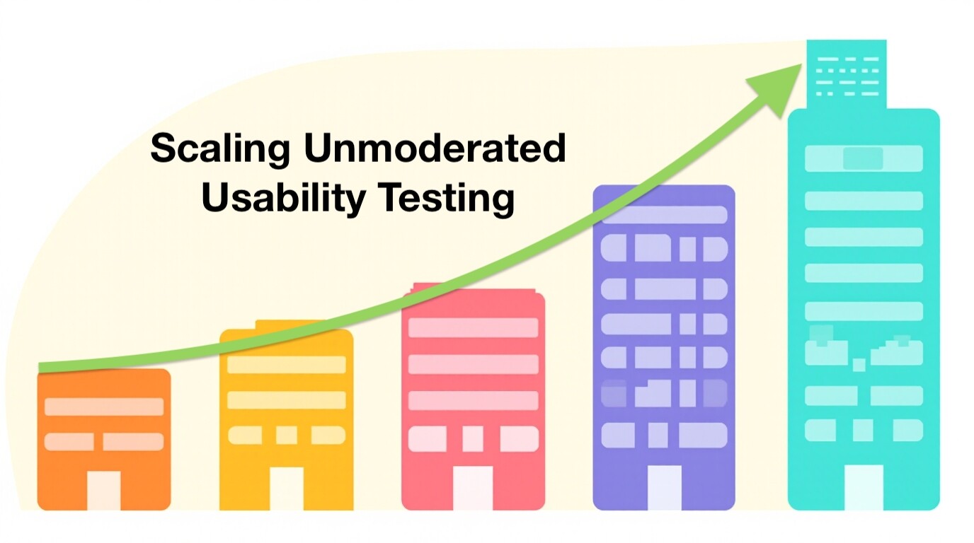 Visual showcasing remote, self-guided usability testing with icons representing Maze, UXArmy, Lyssna, and Useberry.