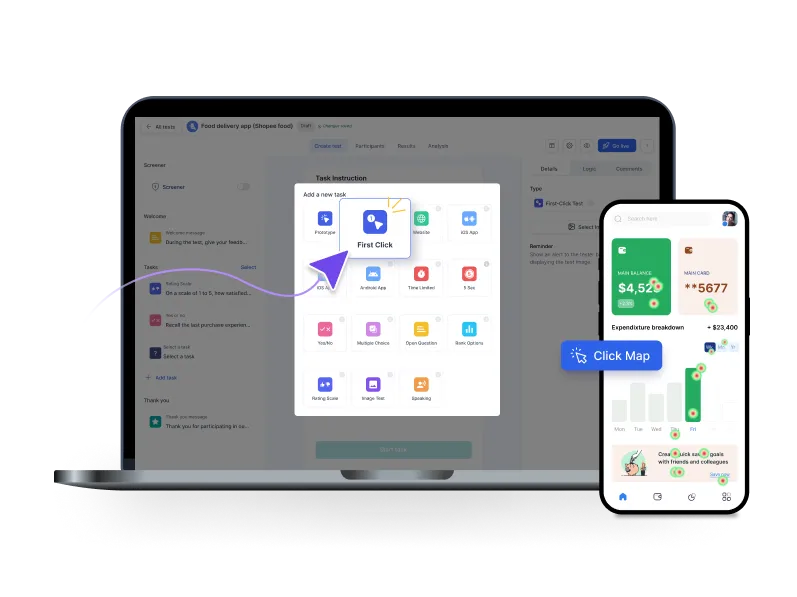 Hero image First click Task