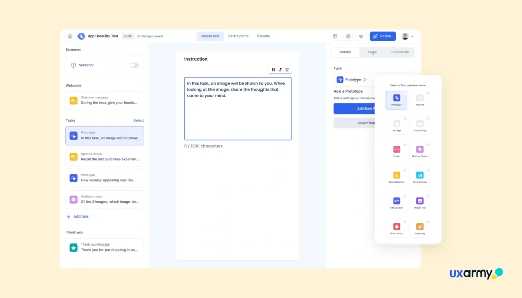 The Ultimate Guide to Prototype Testing: What is it, benefits & tools 25 img7 Set up task