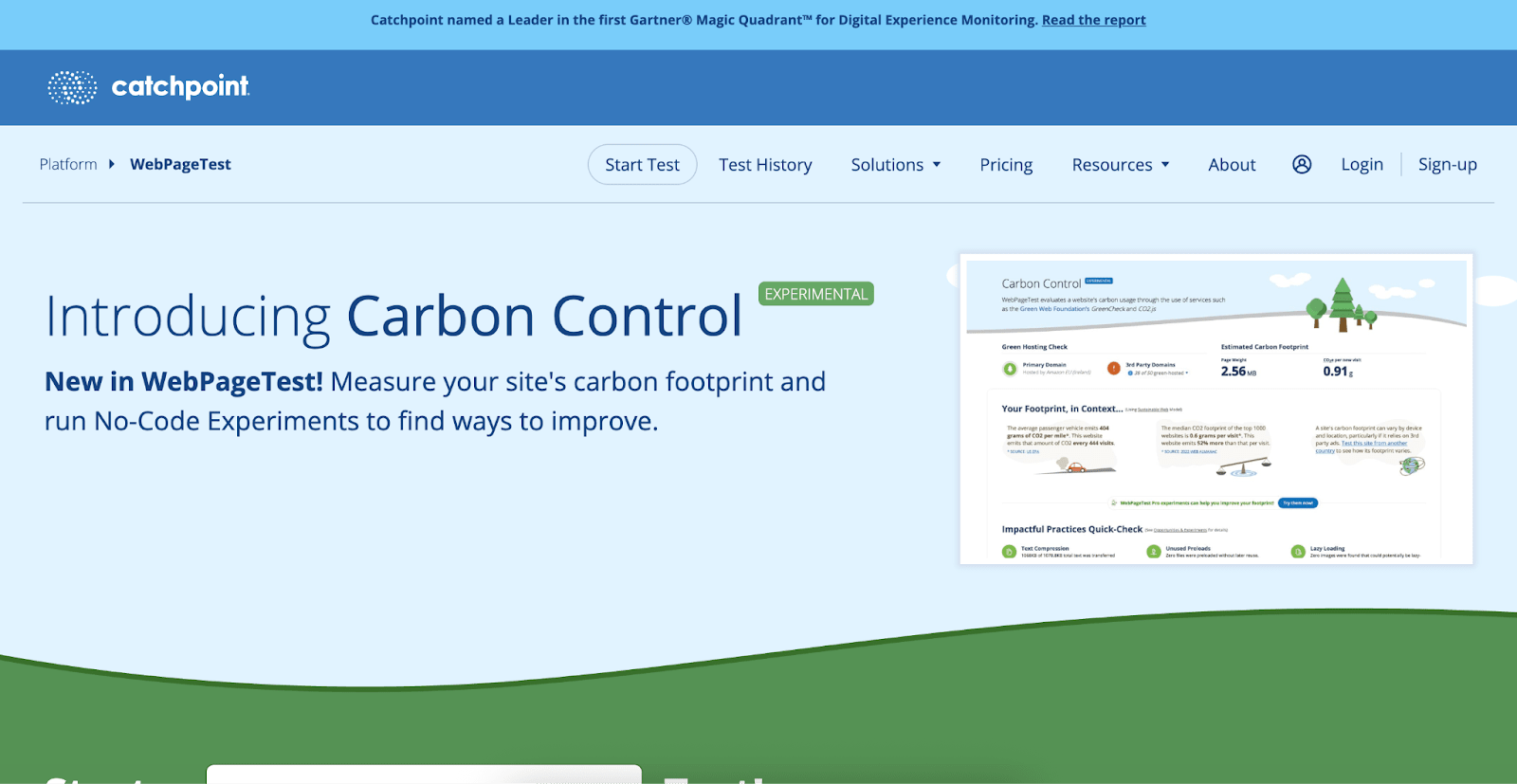 Top 20 Free and Paid Website Testing Tools – Reviewed and Compared 38 WebPageTest website with showcasing their features on the header.